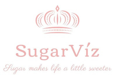 SugarViz logo with a crown design in Singapore, SG. Elegant beauty and wellness branding.