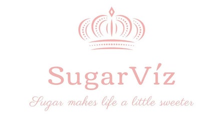 SugarViz logo with a crown design in Singapore, SG. Elegant beauty and wellness branding.