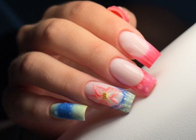 Colorful nail art at UBS Nails – Ukrainian Beauty Studio, Sarasota, United States, US.
