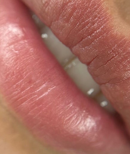 Close-up of perfectly tinted lips at A Class Beauty & Pmu Academy, London, England, GB.