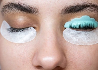 Detailed eyelash treatment at Tenacity Rose Aesthetics, Hyrum, Utah, US, showcasing precision beauty care.
