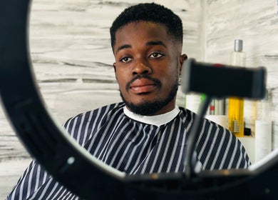 A stylish haircut session at History Hair Studio in Accra, Greater Accra Region, GH.