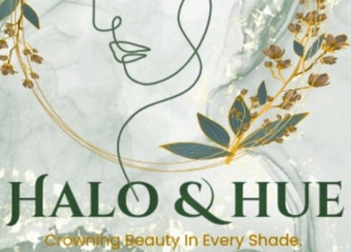 Logo of Halo & Hue - Beauty Studio in Valencia, Sangre Grande Regional Corporation, TT, featuring floral accents.