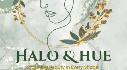 Logo of Halo & Hue - Beauty Studio in Valencia, Sangre Grande Regional Corporation, TT, featuring floral accents.