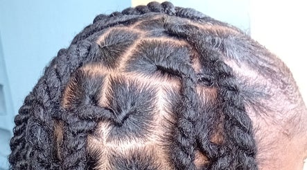 Close-up of intricate braids at Halo & Hue - Beauty Studio, Valencia, Sangre Grande Regional Corporation, TT.