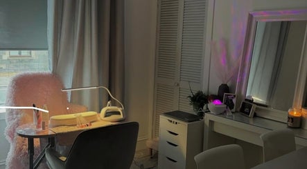Cozy beauty station at Pink Muse, Aberdeen, Scotland, GB with soft lighting and elegant decor.