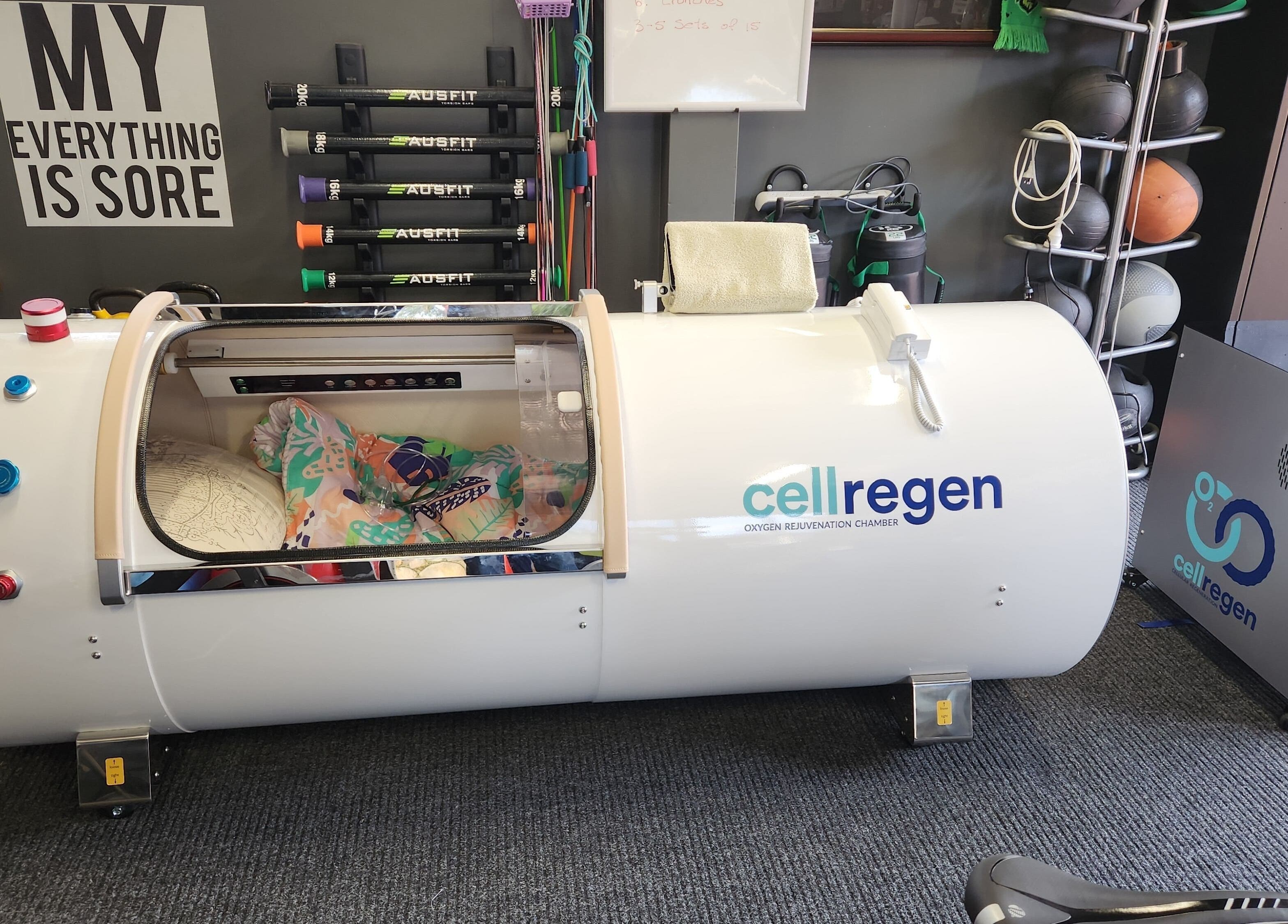 Oxygen rejuvenation chamber at Aureum Wellness in Chisholm, Australian Capital Territory, AU.