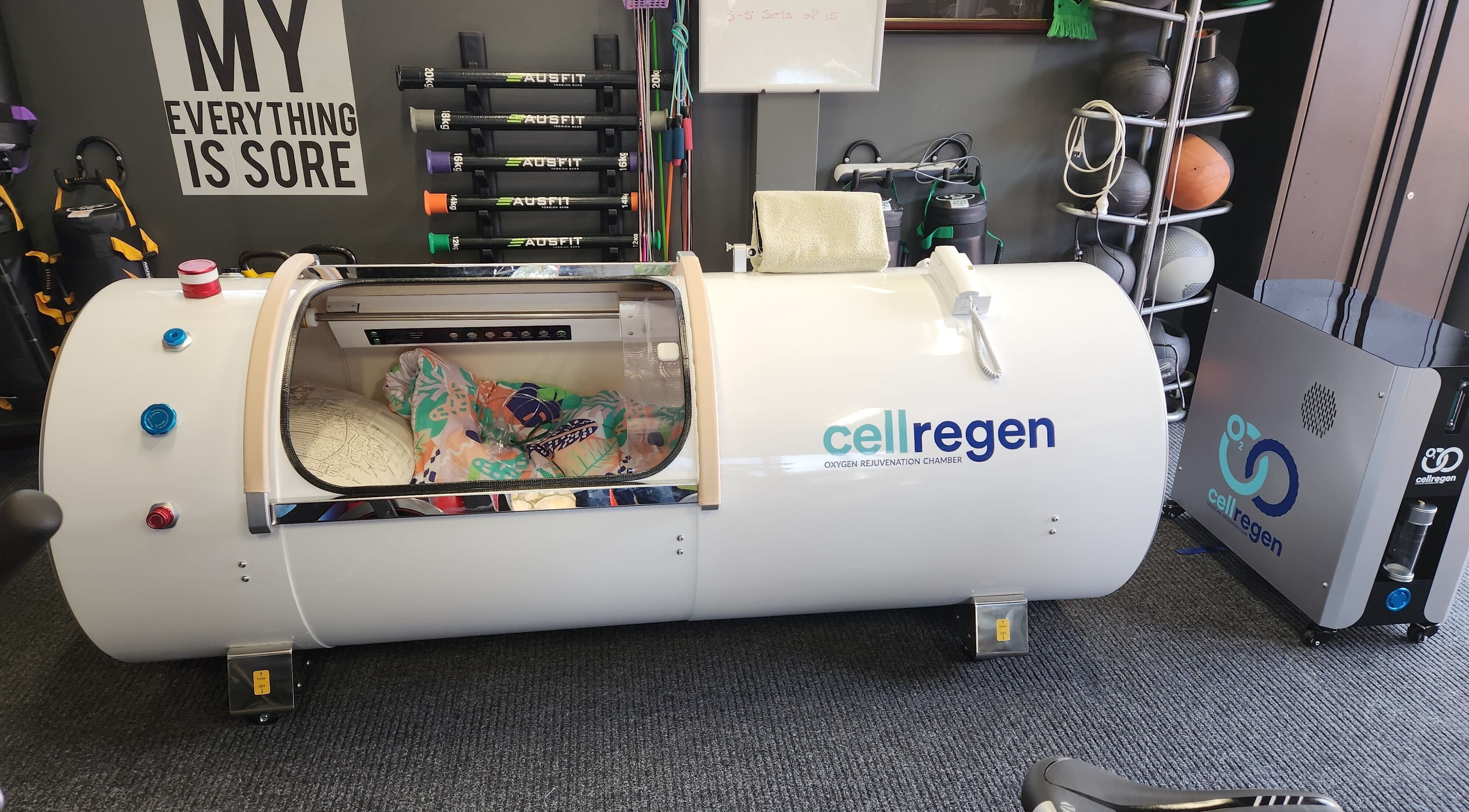 Oxygen rejuvenation chamber at Aureum Wellness in Chisholm, Australian Capital Territory, AU.
