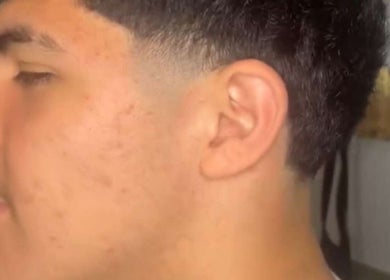 Close-up of a fresh side fade haircut at Cuts By Aiiden, Streator, Illinois, US.