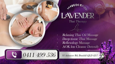 Relaxing massage services at LAVENDER Thai Therapy, Bundall, Queensland, AU with contact details.