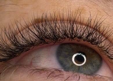 Close-up of elegant eyelashes at Skin Therapy by Kiren, Woodley, England, GB showcasing detailed beauty treatment.