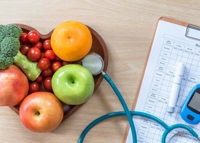 Fresh fruits and stethoscope at Gut & Nutrition by Esraa, South Sinai Governorate, South Sinai Governorate, EG.