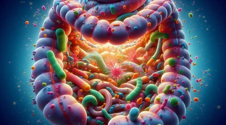 Colorful microbiome art at Gut & Nutrition by Esraa, South Sinai Governorate, South Sinai Governorate, EG.