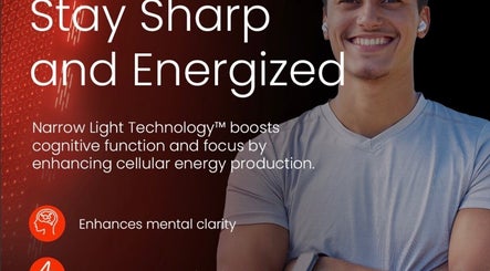 Man smiling with text about Narrow Light Technology at Dr Marco Maruggi Chiropractor MedWave in Randburg, Gauteng, ZA.