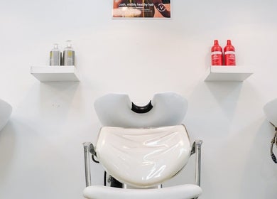 Hair wash station at Classic Beauty Studio in New York, New York, US ready for clients.