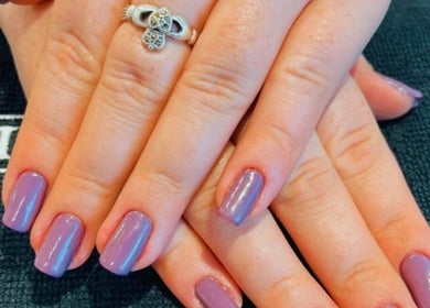 Lavender nail manicure at Mari Guimaraes, Dublin, County Dublin, IE. Perfect for a sophisticated look.