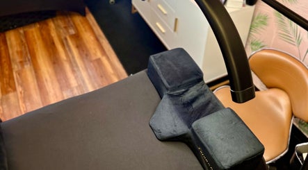 Comfortable client chair at The Luxe Lash Studio in Dana Point, California, US, highlighting its serene setup.