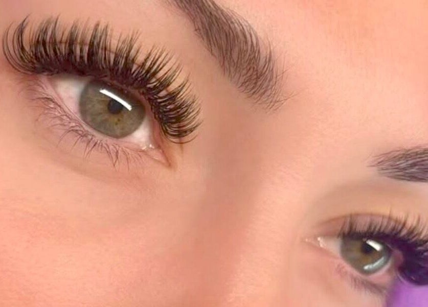 Close-up of lush lashes at The Luxe Lash Studio, Dana Point, California, US.