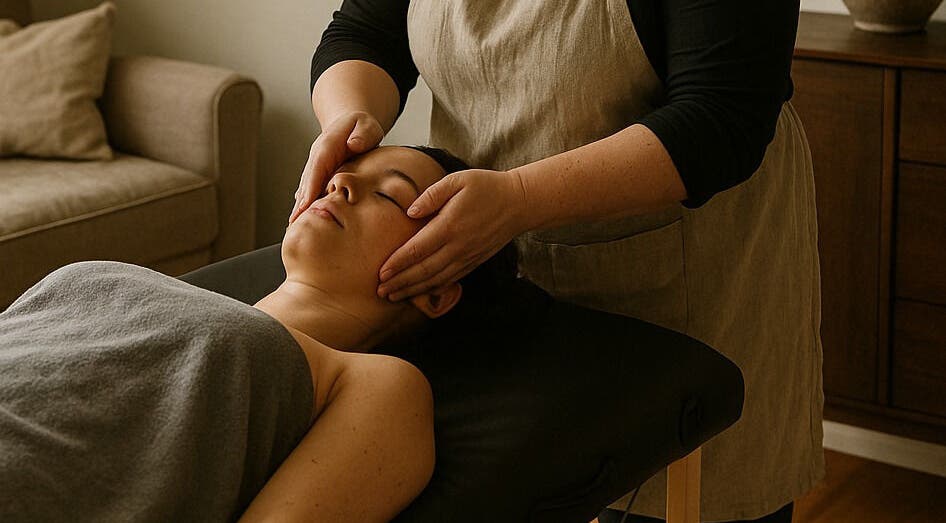 A relaxing facial massage at Lufemmera - Luxury Mobile Spa, Ottawa, Ontario, CA.
