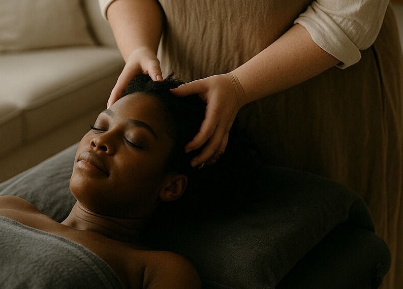 Relaxing head massage at Lufemmera - Luxury Mobile Spa, Ottawa, Ontario, CA.
