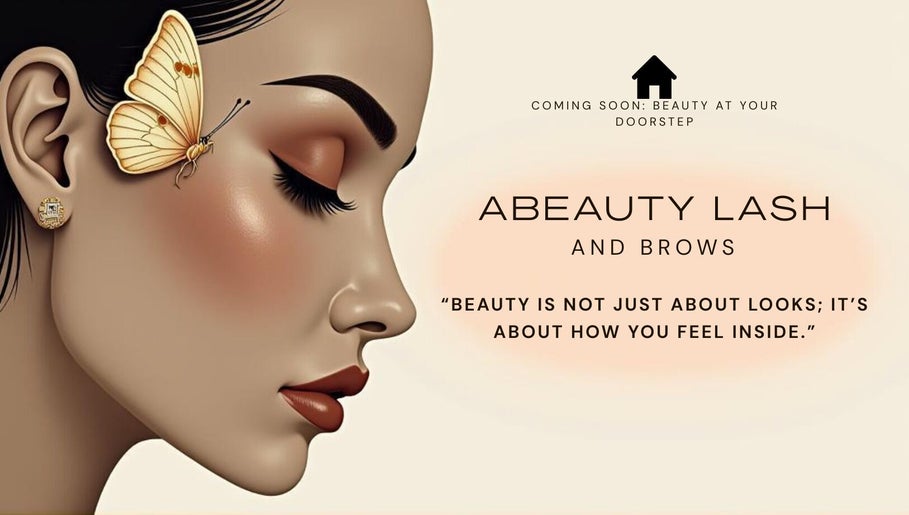 Profile of a woman with a butterfly on her face at Abeauty Lash and Brows, Metro Manila, PH.