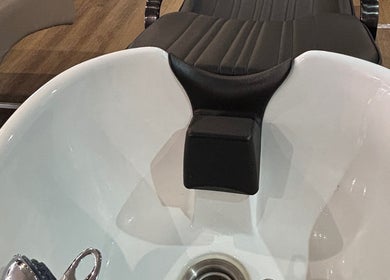 Luxury shampoo station at Hair by Chelsey - Studio 89 in Bournemouth, England, GB.