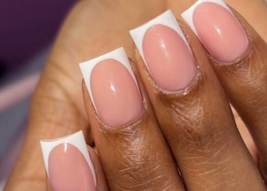 Stylish French manicure at Layanails, Nassau, New Providence, BS. Perfect for elegance and sophistication.