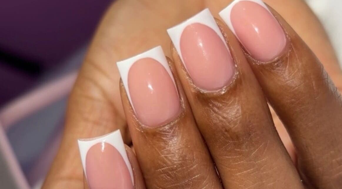 Stylish French manicure at Layanails, Nassau, New Providence, BS. Perfect for elegance and sophistication.