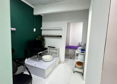 Modern pedicure area at Dar Almas Beauty Salon, Dubai, Dubai, AE showcasing elegance and comfort.