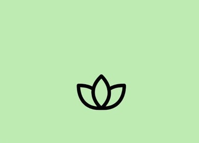 Lotus icon on green at Thai Massage Porto, Porto, PT. Symbolizes relaxation and wellness ambiance.