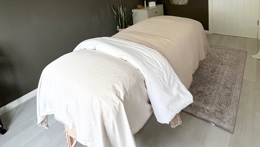 Relaxing massage table setup at Skin And Soul in New Milton, England, GB.