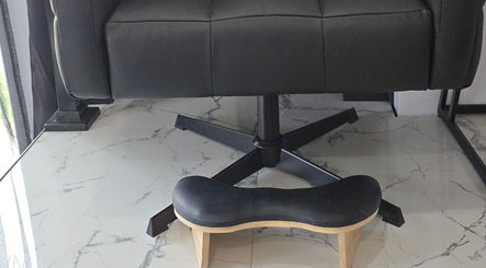 Elegant pedicure chair at Artsy Digits Nails in Hamilton, Ontario, CA, showcasing luxury and comfort.