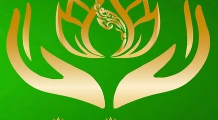 Golden lotus and hands design at Sabai Thai Massage Portimao, Portimão, Faro, PT.