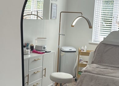 Tranquil treatment area at Kellise Bruney Beauty and Aesthetics, Willington, England, GB.