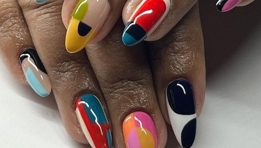 Colorful nail art at Rayo’s wears, Lagos, Lagos, NG, showcasing diverse modern designs.