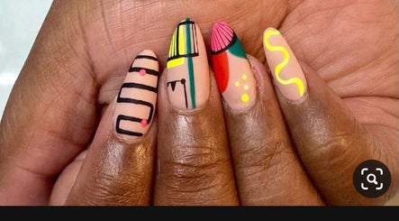 Colorful geometric nail art at Rayo’s Wears, Lagos, Lagos, NG.