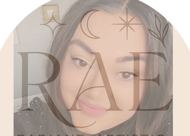 Logo overlay on smiling face at RAE - Shade Salon, Worsley, England, GB.