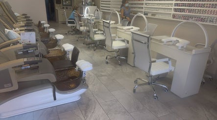 Modern pedicure chairs at Mystic Sirens Nail Boutique in Las Vegas, Nevada, US.