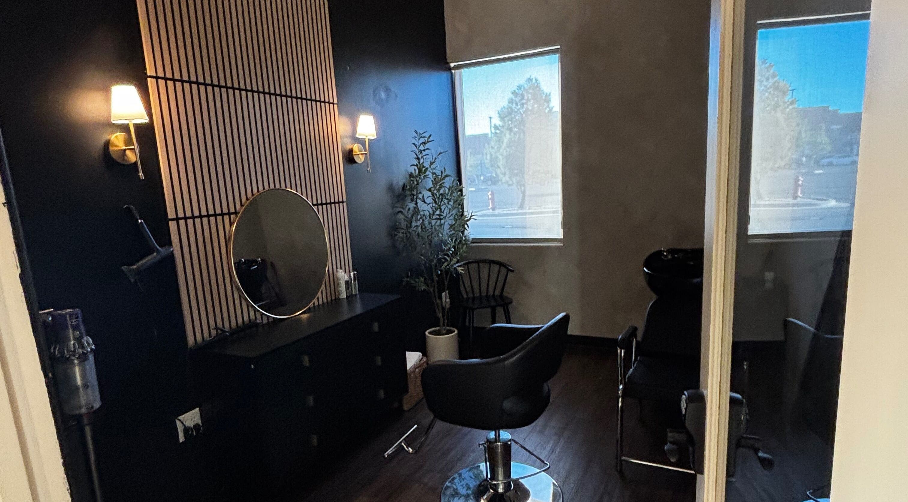 Elegant salon interior at Bianna Stylez in Draper, Utah, US with modern decor and styling station.
