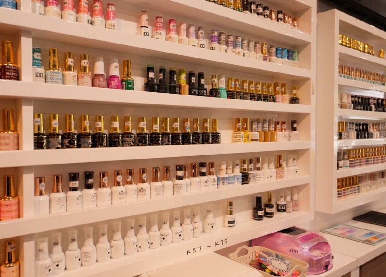 Vibrant nail polish display at Lume Nails (formerly Nails Desire), Bell Park, Victoria, AU.