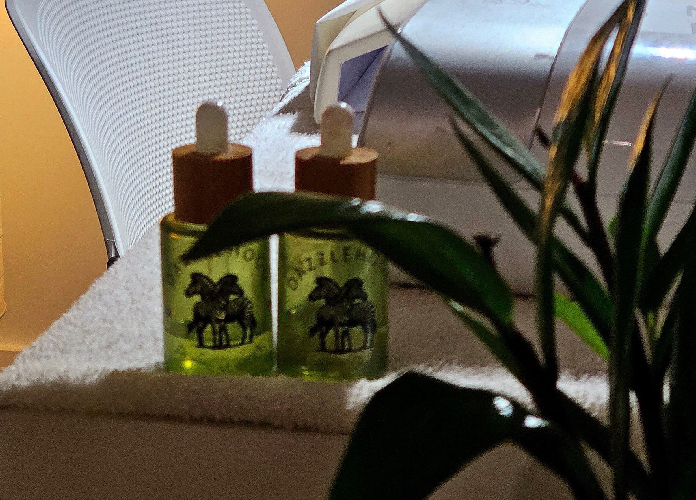 Essential oils and plants at Dazzlehood at Meta, Dublin, County Dublin, IE, enhancing spa ambiance.