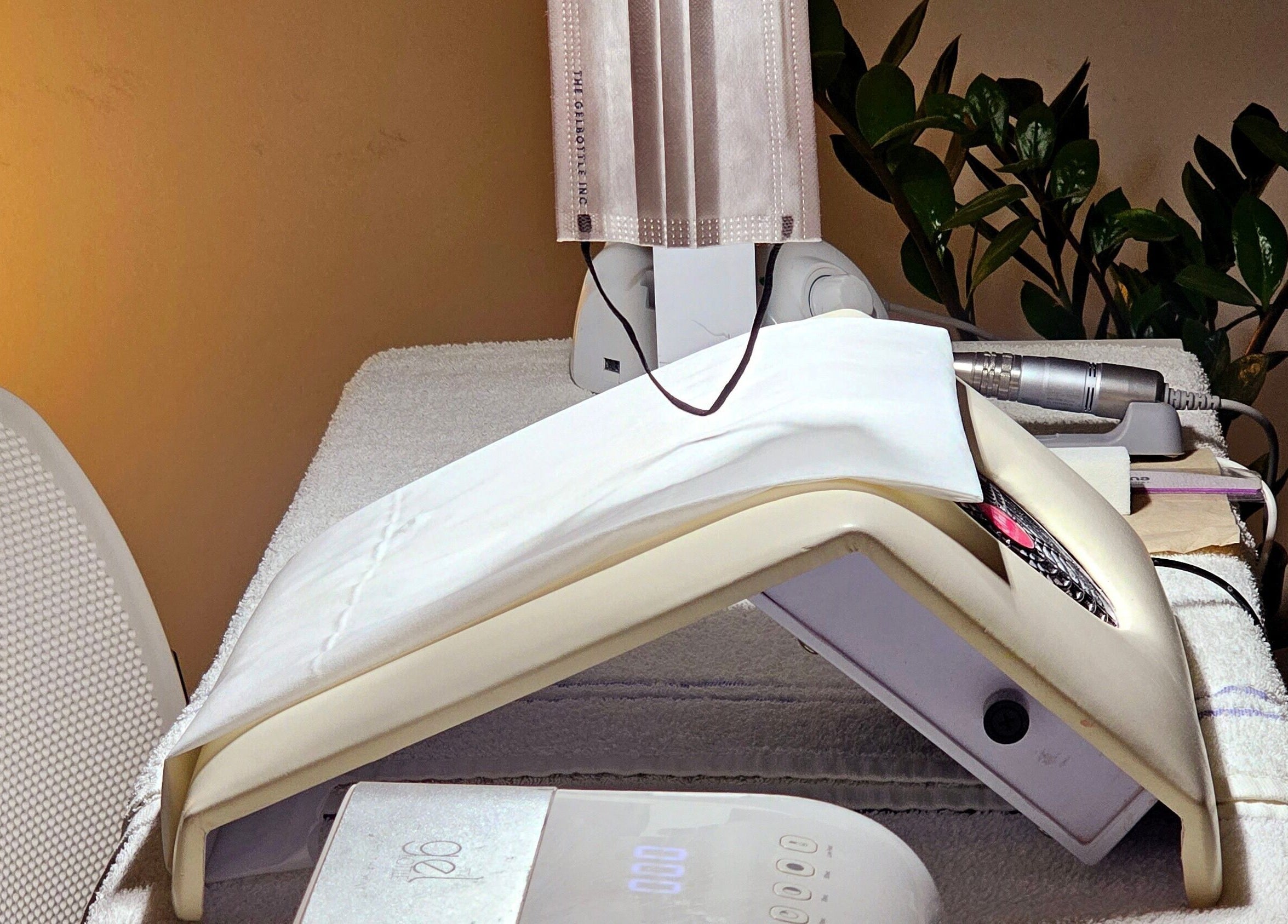 Nail care setup at Dazzlehood at Meta, Dublin, County Dublin, IE, featuring modern spa equipment.