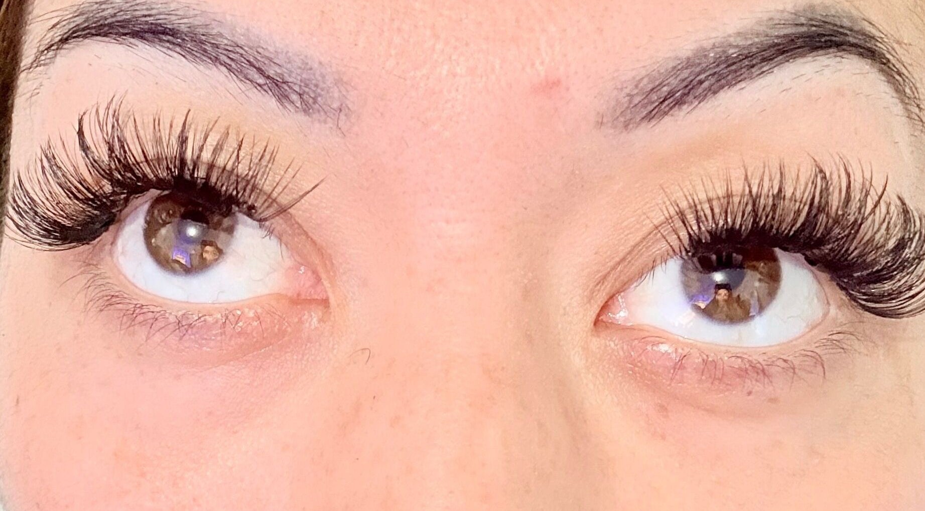 Close-up of expertly applied eyelash extensions at KK Lashes, Hamilton, Waikato Region, NZ.