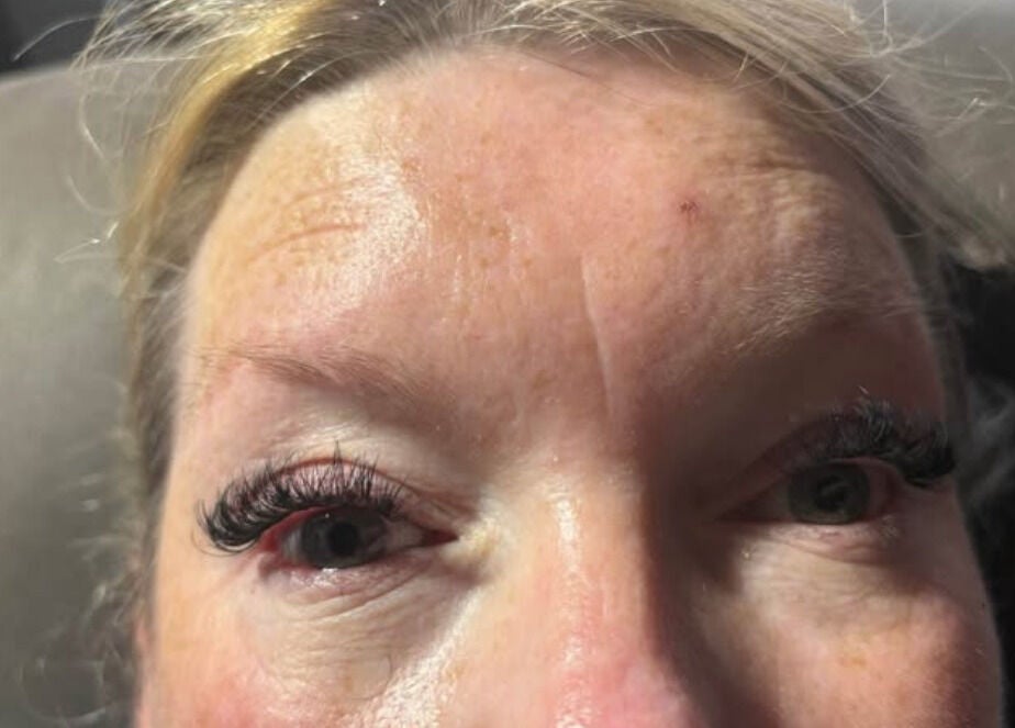 Close-up of eyelash extensions at KK Lashes, Hamilton, Waikato Region, NZ, showcasing detailed application.