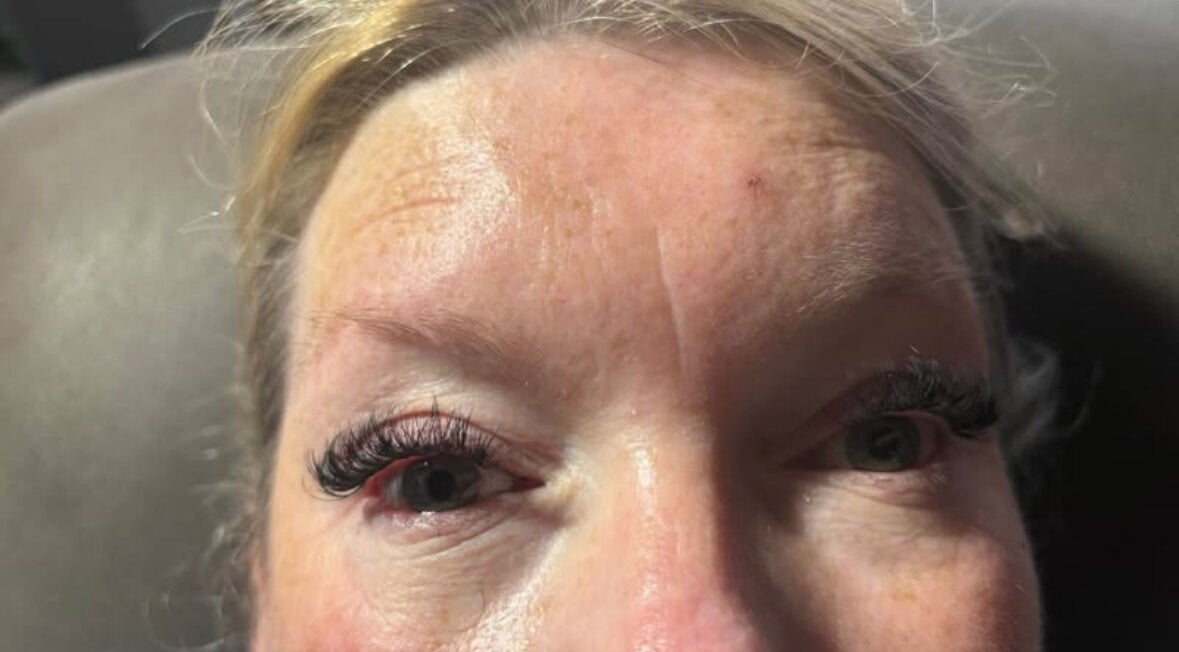 Close-up of eyelash extensions at KK Lashes, Hamilton, Waikato Region, NZ, showcasing detailed application.