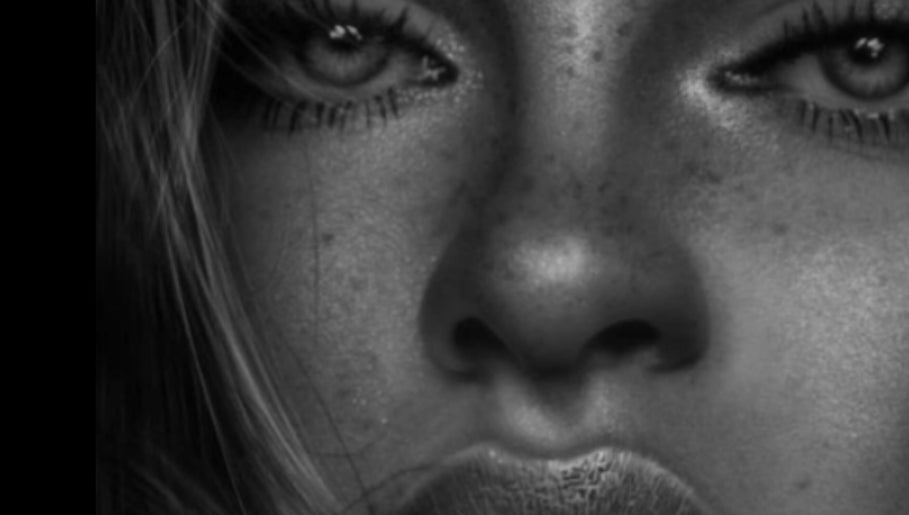 Close-up of elegant beauty portrait at 33 𝐁𝐄𝐀𝐔𝐓𝐘, Stratford-upon-Avon, England, GB, showcasing fine makeup artistry.