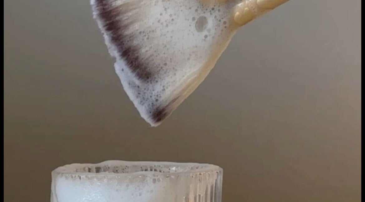 Soft bristle brush with foam at Zo Beauty, Burleigh Waters, Queensland, AU. Perfect for pampering facials.