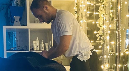 Relaxing massage session at Massage by Owen in Marden, England, GB with soothing decor and ambient lighting.