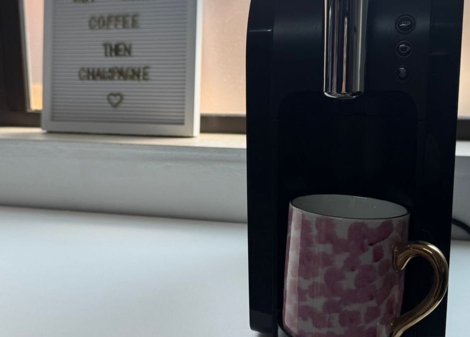 Coffee station at Glow Up Beauty Salon, Pretoria, Gauteng, ZA for a relaxing experience.