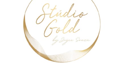 Logotipo do Studio Gold Laser em Braga, Braga, PT, destacando letras douradas elegantes.
